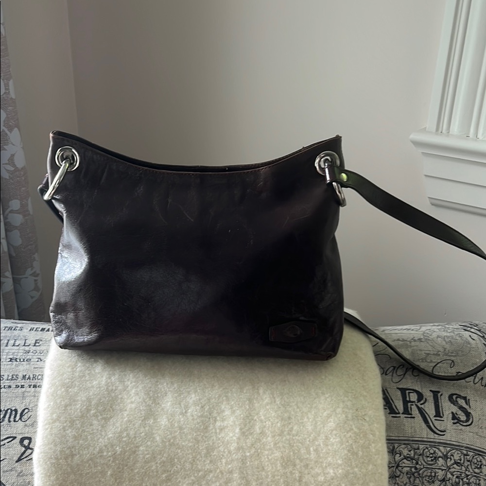The Trend vintage new Women's Leather Shoulder Bag in Dark Brown